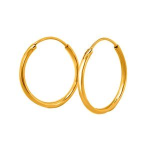 Sparkling 24K Yellow Gold Plated Simple Hoop Studs